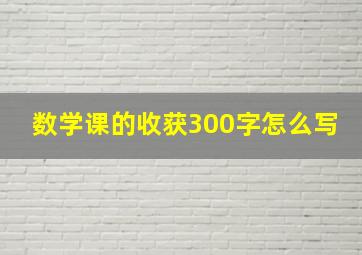 数学课的收获300字怎么写