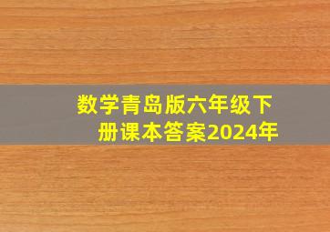 数学青岛版六年级下册课本答案2024年