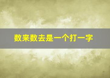 数来数去是一个打一字