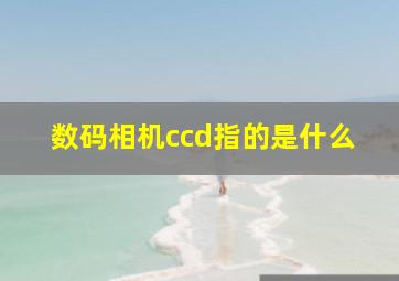 数码相机ccd指的是什么