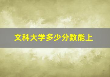 文科大学多少分数能上