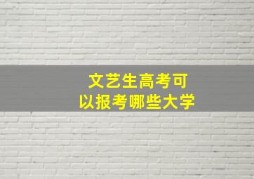 文艺生高考可以报考哪些大学