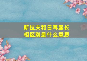 斯拉夫和日耳曼长相区别是什么意思