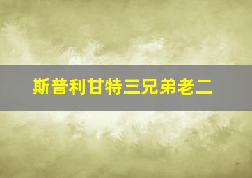 斯普利甘特三兄弟老二