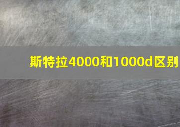 斯特拉4000和1000d区别