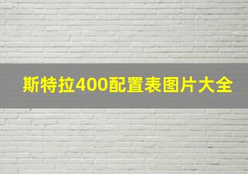 斯特拉400配置表图片大全