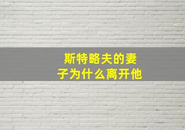 斯特略夫的妻子为什么离开他