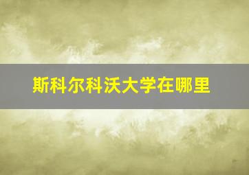 斯科尔科沃大学在哪里