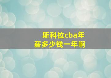 斯科拉cba年薪多少钱一年啊