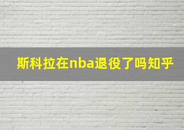 斯科拉在nba退役了吗知乎