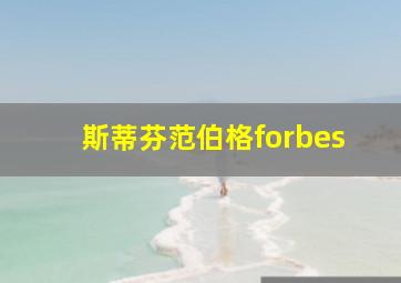 斯蒂芬范伯格forbes