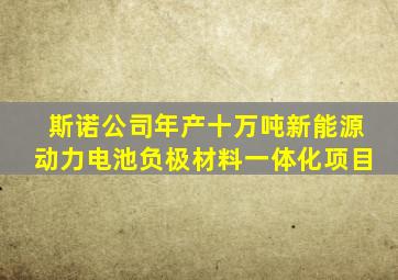 斯诺公司年产十万吨新能源动力电池负极材料一体化项目