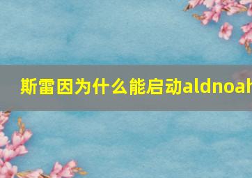 斯雷因为什么能启动aldnoah