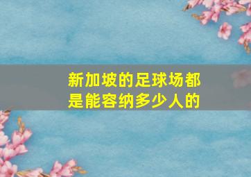 新加坡的足球场都是能容纳多少人的