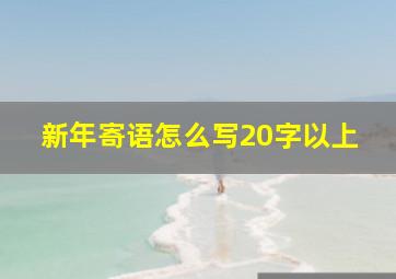 新年寄语怎么写20字以上