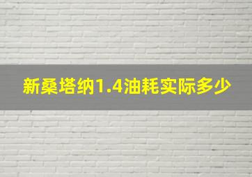 新桑塔纳1.4油耗实际多少