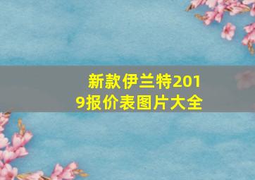 新款伊兰特2019报价表图片大全