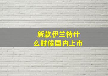 新款伊兰特什么时候国内上市