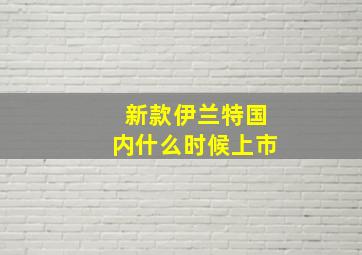 新款伊兰特国内什么时候上市