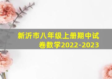 新沂市八年级上册期中试卷数学2022-2023