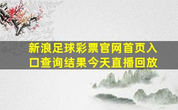 新浪足球彩票官网首页入口查询结果今天直播回放