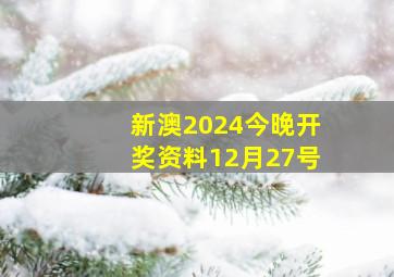 新澳2024今晚开奖资料12月27号