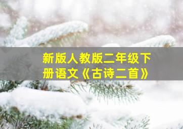 新版人教版二年级下册语文《古诗二首》