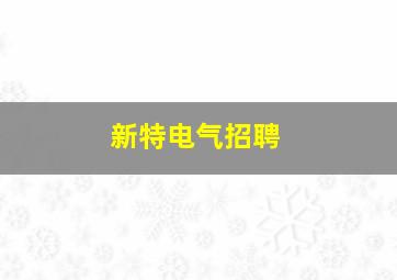 新特电气招聘