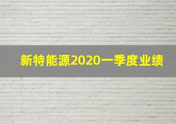 新特能源2020一季度业绩