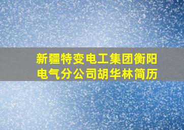 新疆特变电工集团衡阳电气分公司胡华林简历