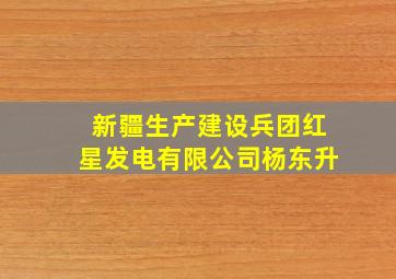 新疆生产建设兵团红星发电有限公司杨东升