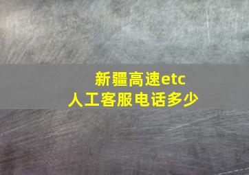 新疆高速etc人工客服电话多少