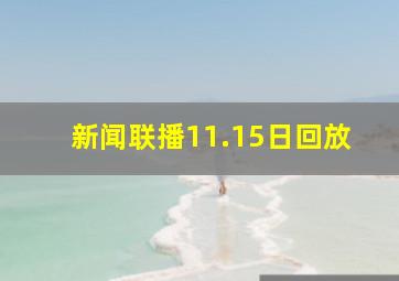 新闻联播11.15日回放