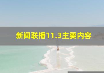 新闻联播11.3主要内容