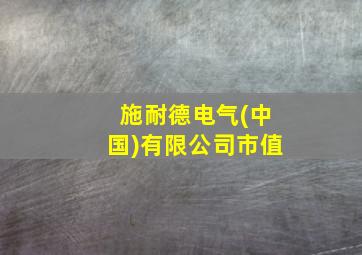 施耐德电气(中国)有限公司市值