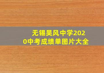 无锡吴风中学2020中考成绩单图片大全