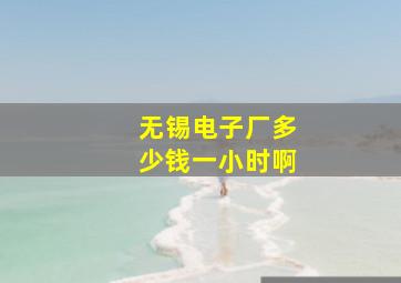 无锡电子厂多少钱一小时啊