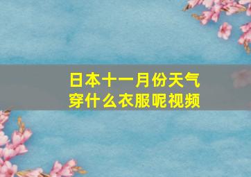 日本十一月份天气穿什么衣服呢视频