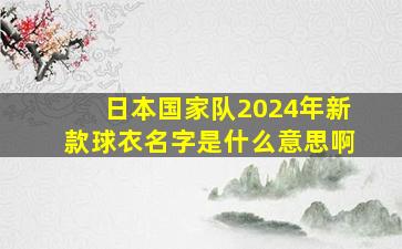 日本国家队2024年新款球衣名字是什么意思啊