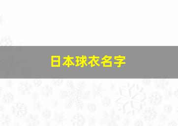 日本球衣名字