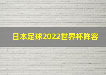 日本足球2022世界杯阵容