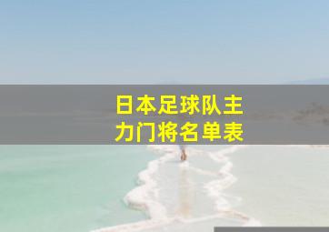 日本足球队主力门将名单表