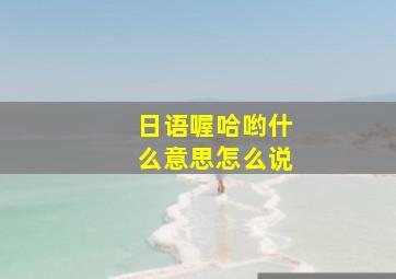 日语喔哈哟什么意思怎么说