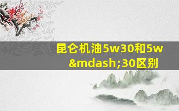 昆仑机油5w30和5w—30区别