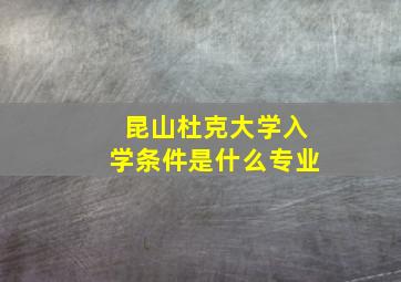 昆山杜克大学入学条件是什么专业