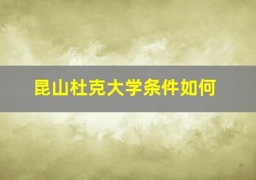 昆山杜克大学条件如何