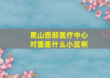 昆山西部医疗中心对面是什么小区啊