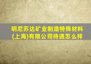 明尼苏达矿业制造特殊材料(上海)有限公司待遇怎么样