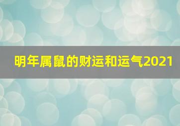 明年属鼠的财运和运气2021