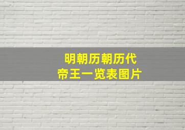 明朝历朝历代帝王一览表图片